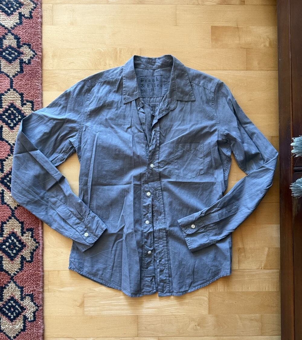 Frank & Eileen Barry tailored button-up shirt Grey Cotton Small